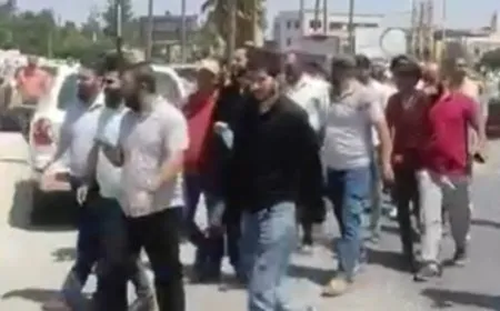 Protests in Idlib against Central Bank measures