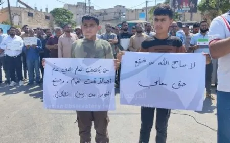 Teachers protest in Turkish-occupied areas demanding improved conditions ,salary payments