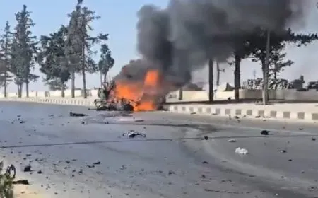 Unknown drone targets vehicle on Aleppo International Airport road