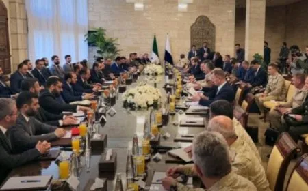 Meeting in Damascus between al-Shaibani, Russian delegation