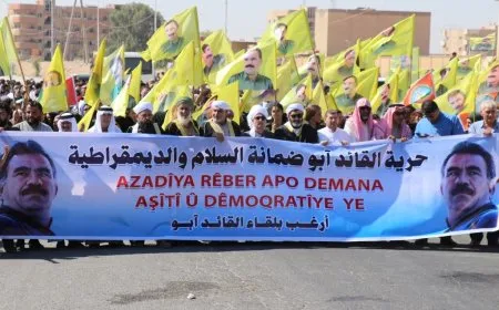 Massive crowds in Tabqa call for Ocalan's physical freedom