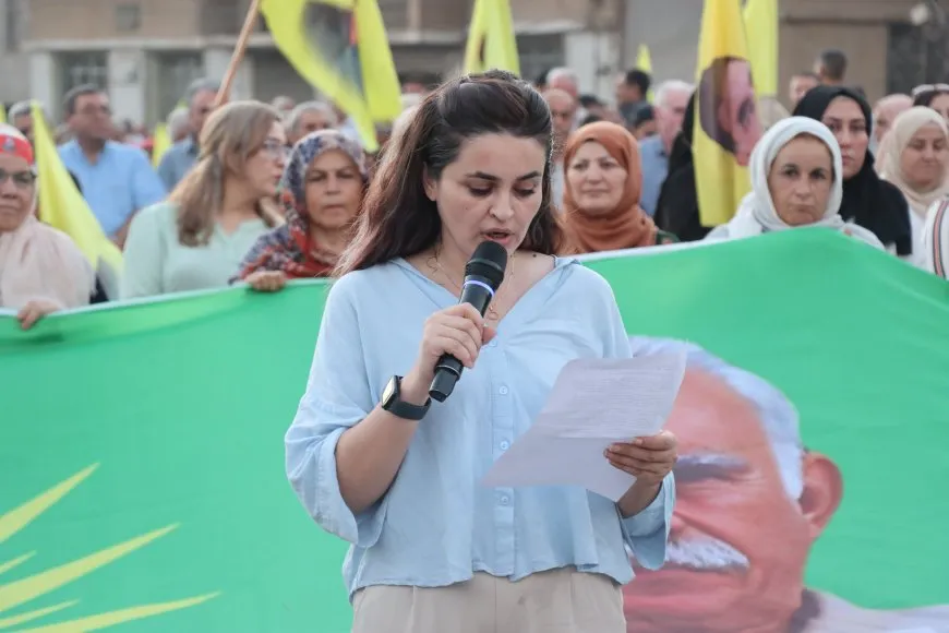 Residents of Qamishlo rally for leader Ocalan's physical freedom on World Peace Day