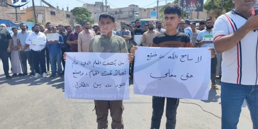 Teachers protest in Turkish-occupied areas demanding improved conditions ,salary payments