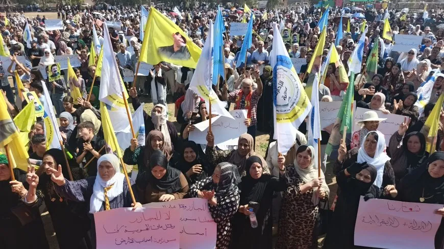 Mass demonstrations in Jazera Canton demanding right of hope and democracy for Syria