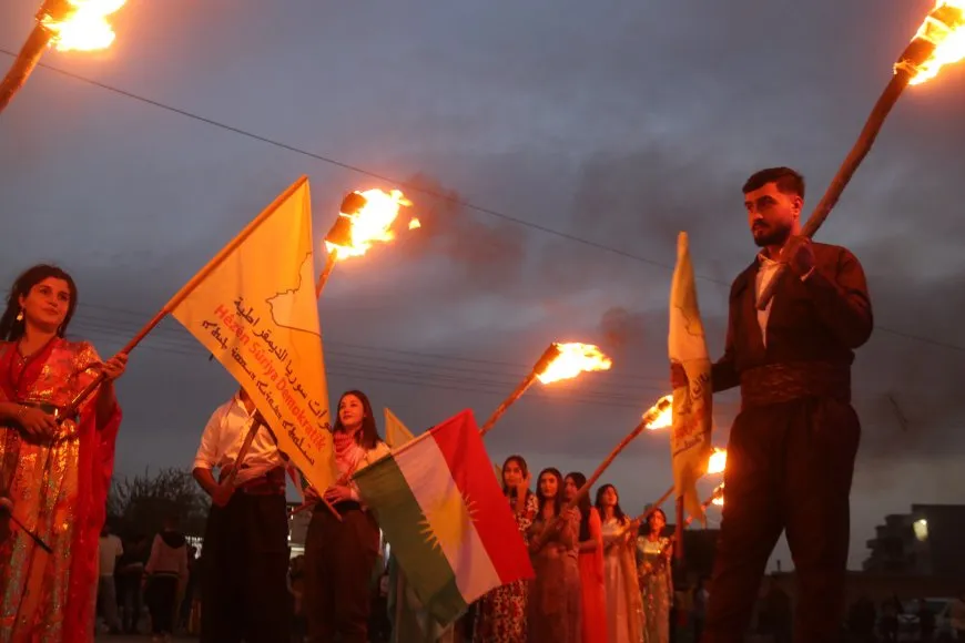 Newroz flame ignited in Amuda in defiance of government decree