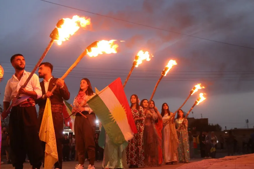 Newroz flame ignited in Amuda in defiance of government decree