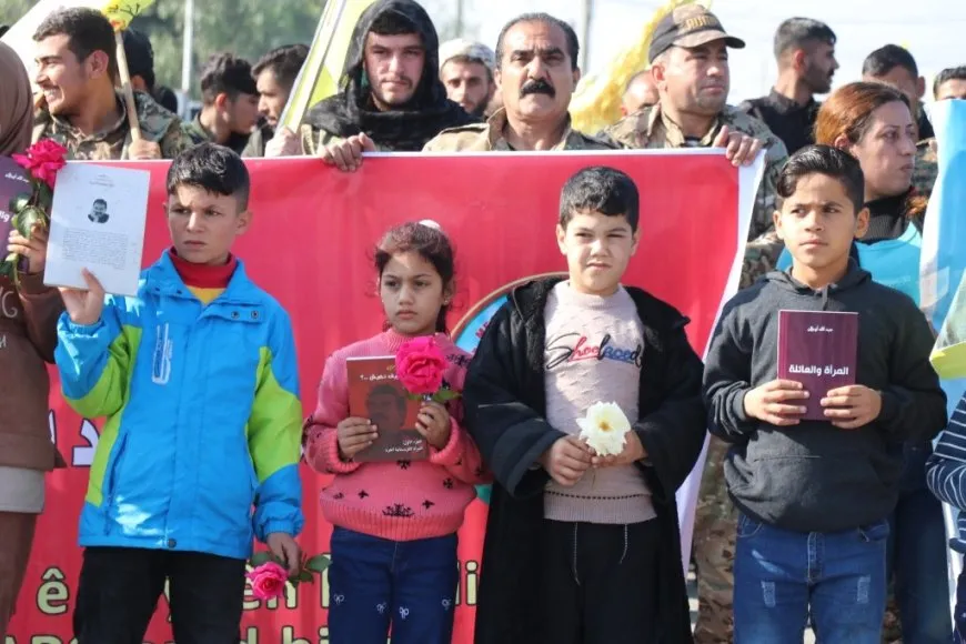 Mass rally in Tabqa commemorates Resistance Day, demands leader's freedom