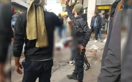 Scenes from explosion site in al-Tarshan Square in Sweida city