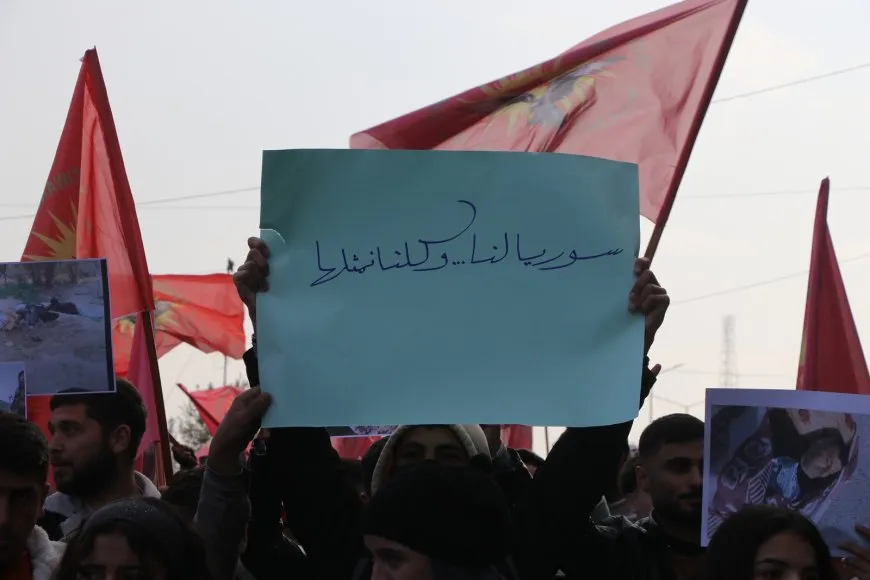 Demonstration condemning massacres against Syrian components held in Aleppo