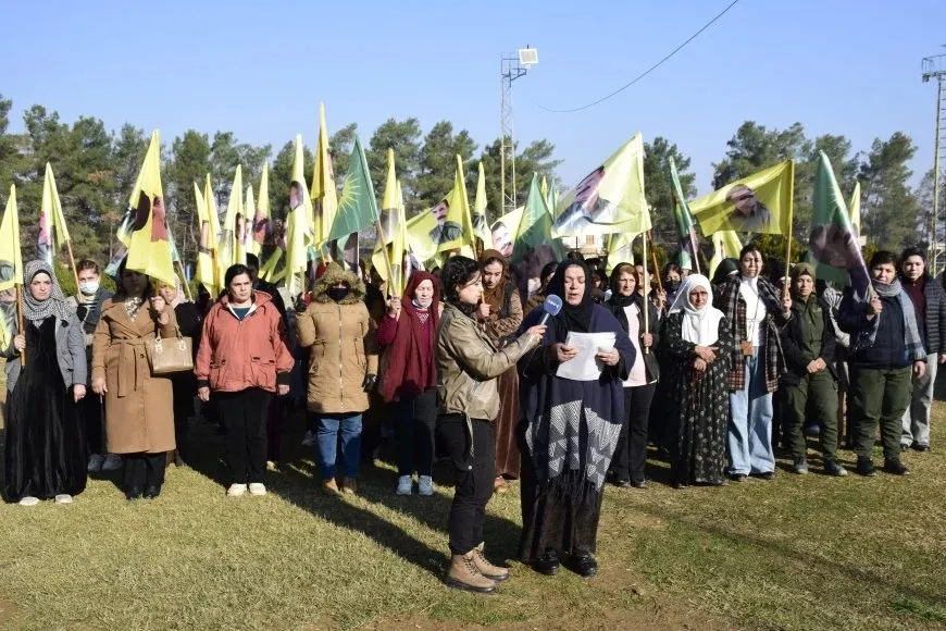 Women in Tal Tamr demand freedom for leader Abdullah Ocalan