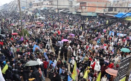 Thousands residents rally in protest against attacks on Sheikh Maqsoud, Ashrafiyeh