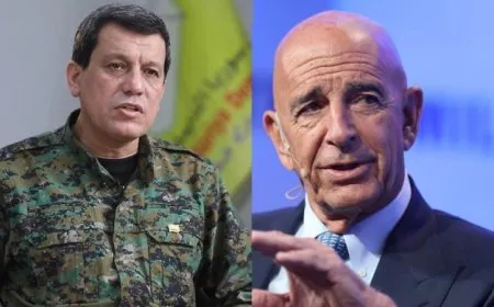 SDF Commander Mazloum Abdi, Tom Barrack arrive in Hawler