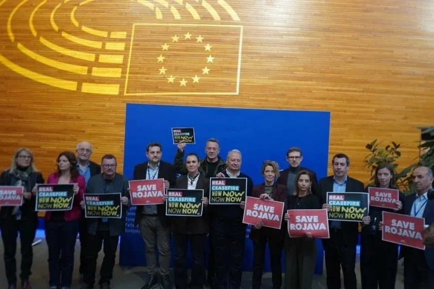 Protest at European Parliament backs Rojava