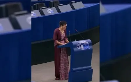 MEP wearing Kurdish attire in European Parliament
