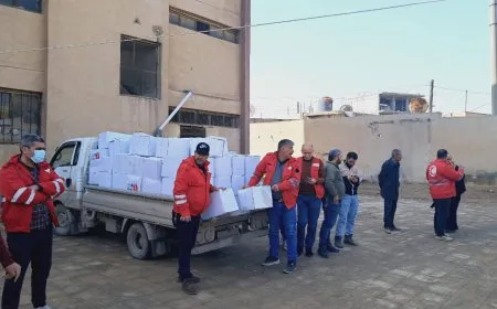 Distribution of Humanitarian Aid to Displaced People in Hasaka