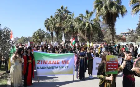 Rallies in Rojava call for constitutional recognition of Kurdish Language