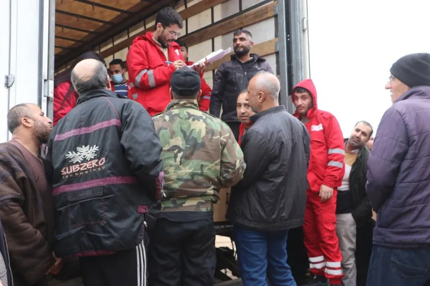 Distribution of aid to IDPs from Serêkaniyê, Afrin in Al-Hasakah