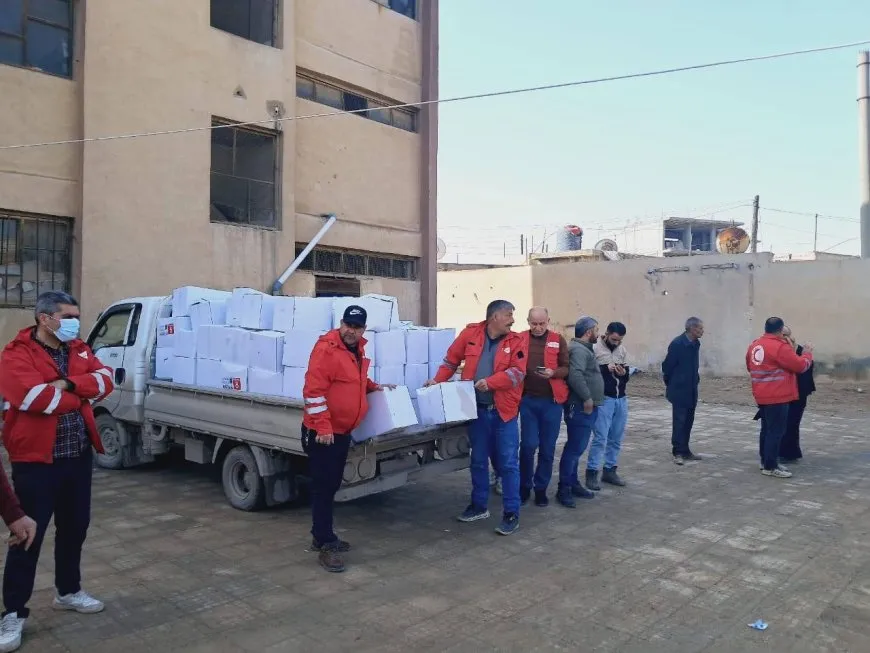 Distribution of Humanitarian Aid to Displaced People in Hasaka