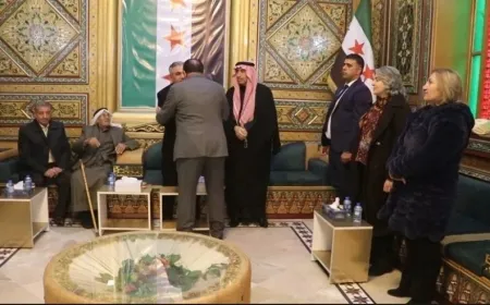 Hasaka governor receives community, religious figures on Eid al-Fitr occasion 