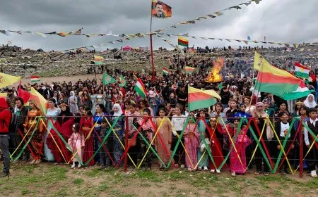 Newroz celebrations begin in Girkê Legê, Derik, and Kobani with lighting of Newroz flame