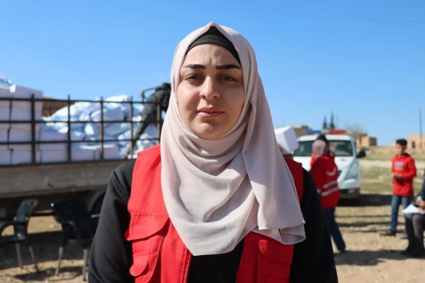 Kurdish Red Crescent distributes humanitarian aid in Kobani villages