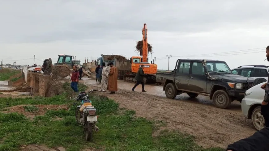 Tel Tamr municipalities work to reopen Zerghan river channel
