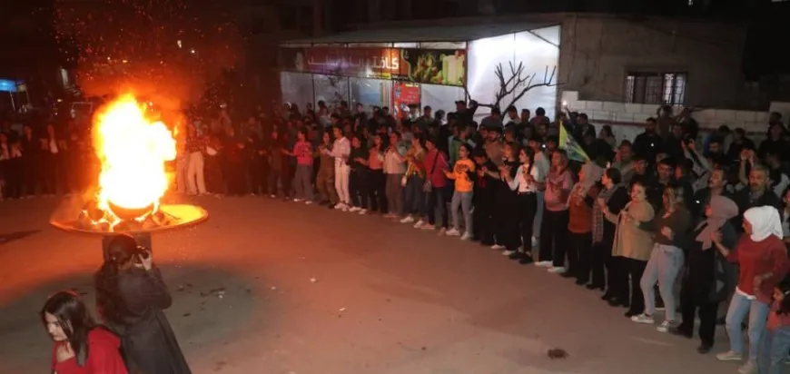 Lighting Newroz flame in Sheikh Maqsoud and Ashrafieh neighborhoods