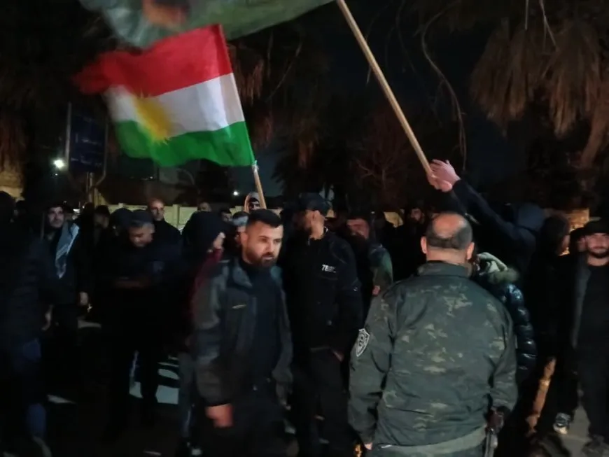 Protest in Hasakah against attacks on Kurds in Afrin, Aleppo