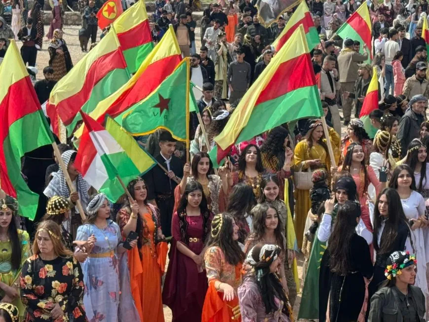 Newroz celebrations kick off in Rojava with lighting of Newroz flame, reading Leader’s message