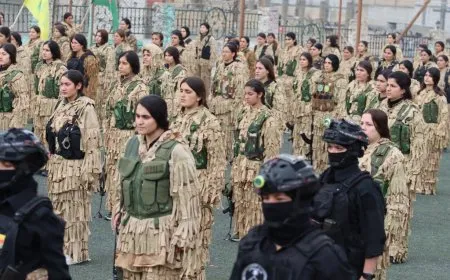 YPJ salutes leader's birthday, its founding anniversary with military parade