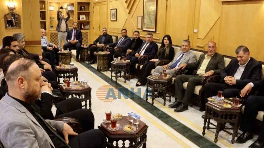 Kobani administration's delegation meets Aleppo governor to discuss promoting stability, integrating institutions
