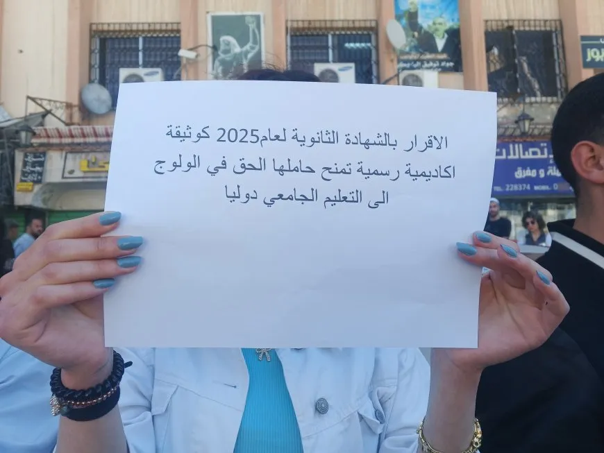 Sweida students protest demanding recognition of 2024, 2025 diplomas