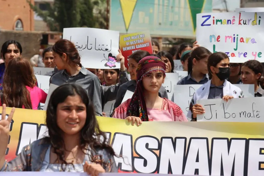 Massive march in Amuda demands constitutional recognition of Kurdish language