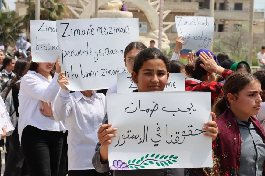 Massive march in Amuda demands constitutional recognition of Kurdish language