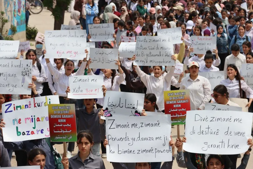 Massive march in Amuda demands constitutional recognition of Kurdish language