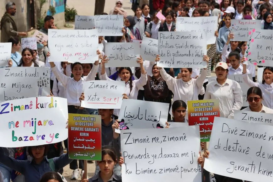 Massive march in Amuda demands constitutional recognition of Kurdish language