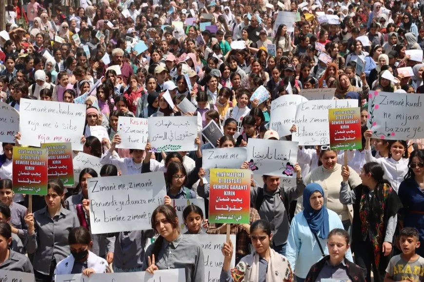 Massive march in Amuda demands constitutional recognition of Kurdish language