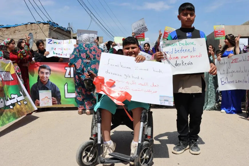 Massive march in Amuda demands constitutional recognition of Kurdish language