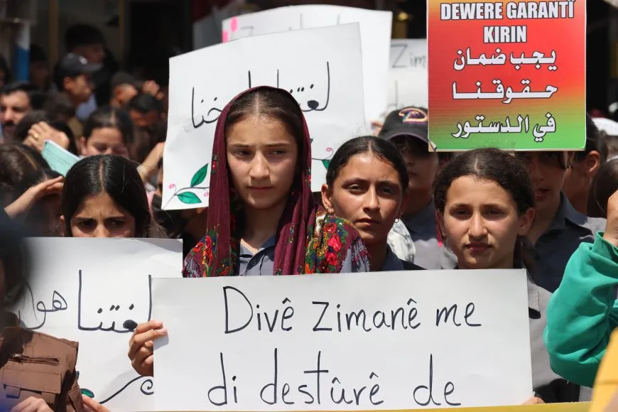 Massive march in Amuda demands constitutional recognition of Kurdish language