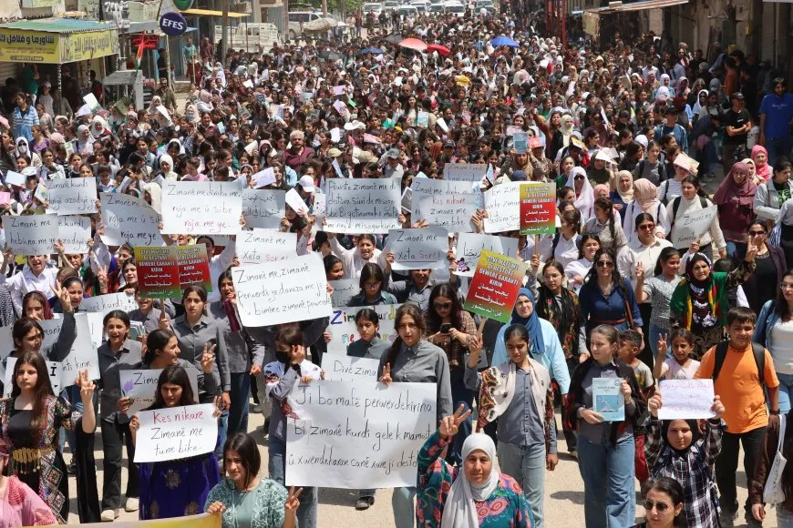 Massive march in Amuda demands constitutional recognition of Kurdish language