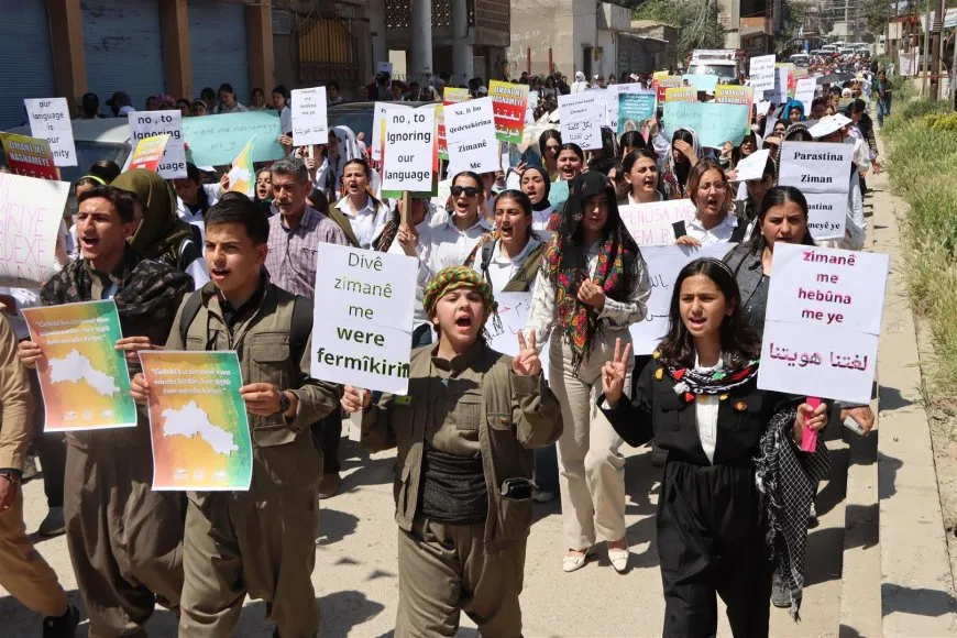 2 marches demanding constitutional recognition of Kurdish language held