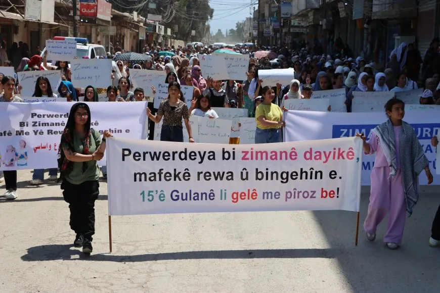 2 marches demanding constitutional recognition of Kurdish language held