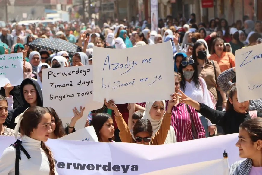 2 marches demanding constitutional recognition of Kurdish language held