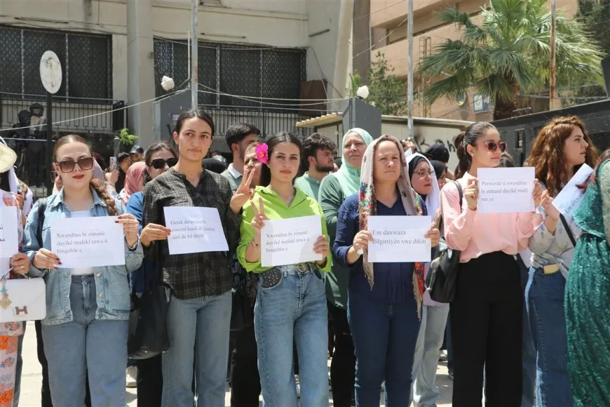 Kurdish language teachers in Hasaka condemn removal of Kurdish language from Palace of Justice nameplate