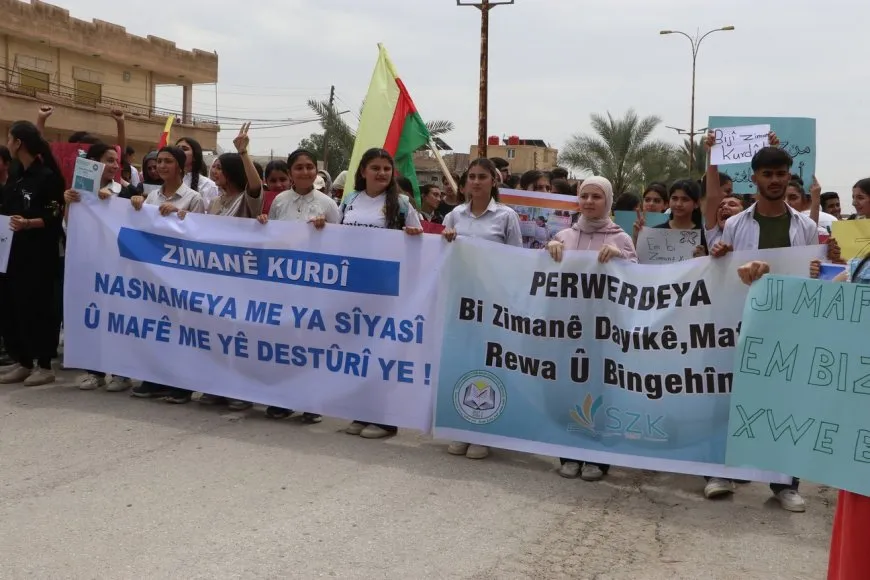Huge crowds in Hasaka hand over demands list to governorate on Kurdish language