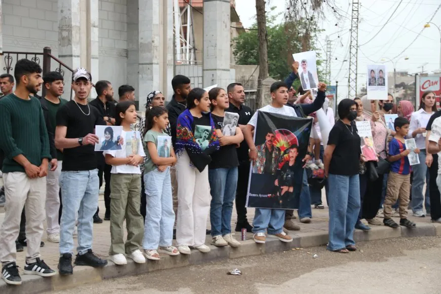 protest in Qamishlo demanding release of prisoners