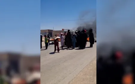 Demonstration and road blockade in Al-Hol – Hasaka