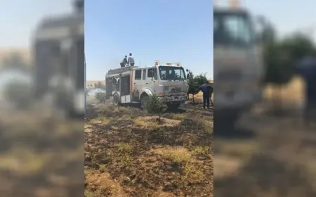 Two blazes contained in two village, Hasakah countryside
