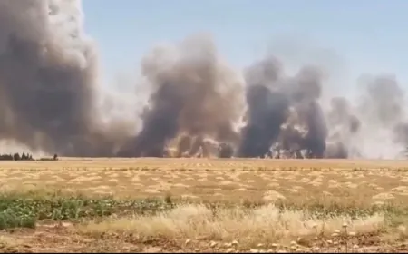 Fire broke out in agricultural lands south of Tirbespiyê