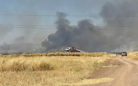 Large stretches of harvested farmland caught fire in villages of Sahal – Siha
